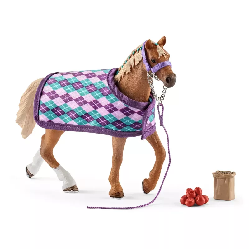 „Schleich“ žirgo modelis: anglų grynakraujis su antklode, 42360