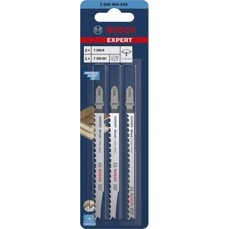 Bosch 2 608 900 559 siaurapjūklio / juostinio pjūklo / atgręžiamojo pjūklo geležtė Siaurapjūklio geležtė 3 vnt.