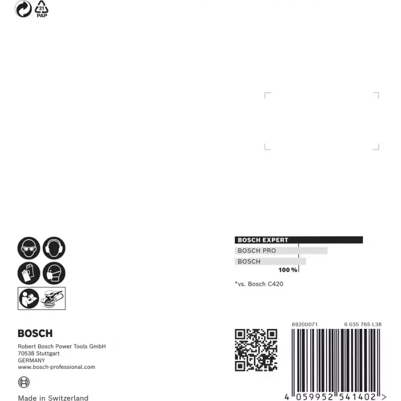 Bosch 2 608 900 812 rotacinio įrankio šlifavimo/šlifavimo reikmenys Mediena Šlifavimo lapas