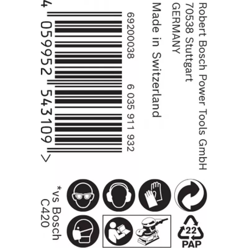 Bosch 2 608 900 907 rankinio šlifavimo reikmenys Abrazyvinis ritinys 1 vnt.