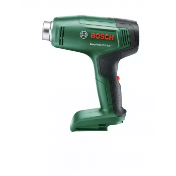 Karšto oro pistoletas Bosch EasyHeat 18V-500 — belaidis, 72 W, 4 Ah baterija, 350–450 °C, pistoleto rankena, žalias