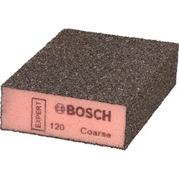 Šlifavimo kempinė Bosch 2608901678 Combi Block, skirta rankiniam medienos ir dažų šlifavimui, su užapvalinta briauna ir aštria puse, Bosch paviršiaus struktūra