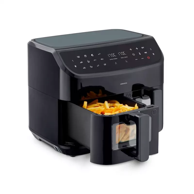 MEDION LIFE P20 Double 8,7 L 2600 W karšto oro gruzdintuvė Juoda