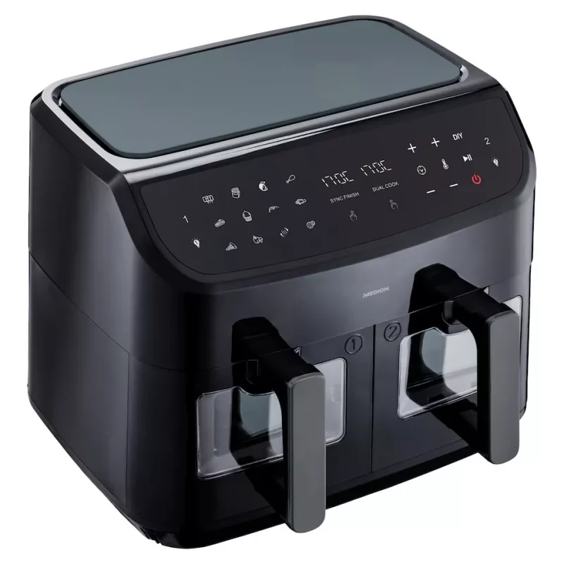 MEDION LIFE P20 Double 8,7 L 2600 W karšto oro gruzdintuvė Juoda