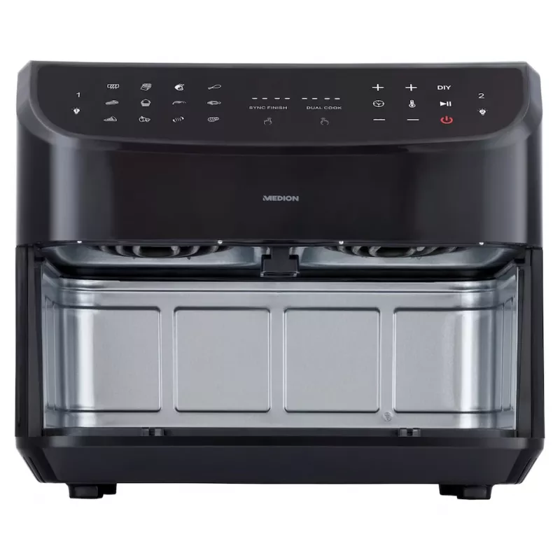 MEDION LIFE P20 Double 8,7 L 2600 W karšto oro gruzdintuvė Juoda