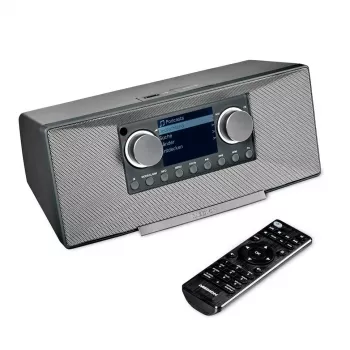 Internet radijas MEDION LIFE P85333 — DAB+ / FM, 12 W RMS, 2,8 colio TFT, Wi‑Fi 802.11a/b/g, 3,5 mm lizdas, pilka