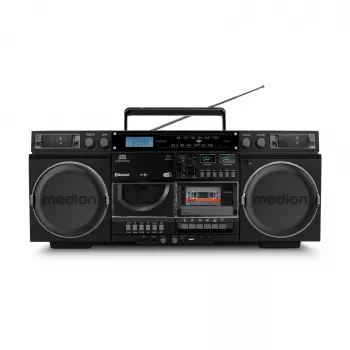 Muzikinė sistema MEDION LIFE P66538 — 20 W, 2 krypčių garsiakalbiai, DAB+/FM/PLL, Bluetooth, LCD ekranas, juoda