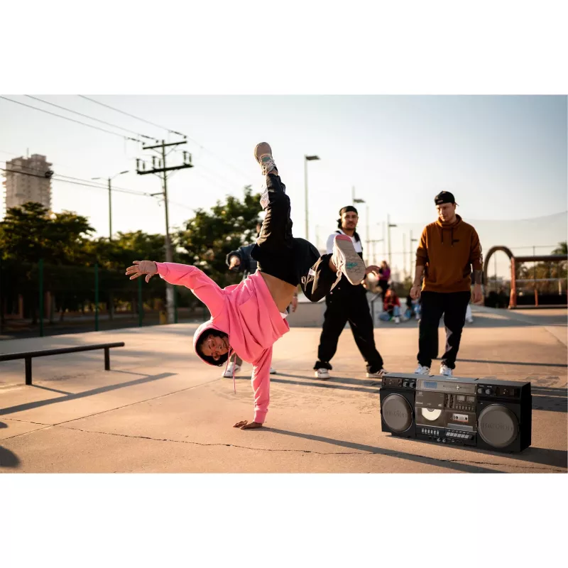Muzikinė sistema MEDION LIFE P66538 — 20 W, 2 krypčių garsiakalbiai, DAB+/FM/PLL, Bluetooth, LCD ekranas, juoda