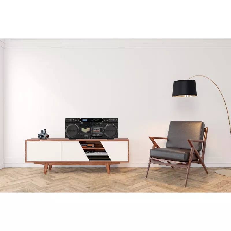 Muzikinė sistema MEDION LIFE P66538 — 20 W, 2 krypčių garsiakalbiai, DAB+/FM/PLL, Bluetooth, LCD ekranas, juoda