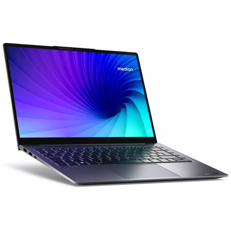 MEDION SPRCHRGD 14 S1 Elite MD62637 Snapdragon X1E-78-100 nešiojamasis kompiuteris 35,6 cm (14 colių) WQXGA+ 16 GB LPDDR5-SDRAM 512 GB SSD Wi-Fi 6E (802.11ax) Windows 11 Home US anglų kalba Pilka
