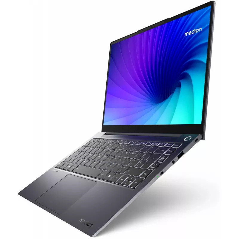 MEDION SPRCHRGD 14 S1 Elite MD62637 Snapdragon X1E-78-100 nešiojamasis kompiuteris 35,6 cm (14 colių) WQXGA+ 16 GB LPDDR5-SDRAM 512 GB SSD Wi-Fi 6E (802.11ax) Windows 11 Home US anglų kalba Pilka