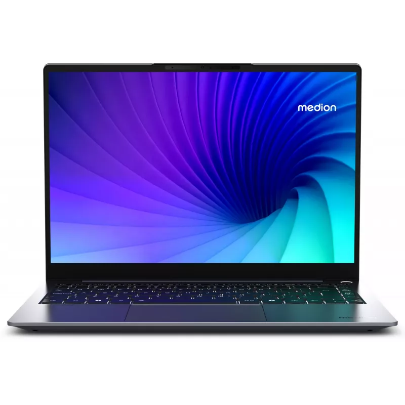 MEDION SPRCHRGD 14 S1 Elite MD62637 Snapdragon X1E-78-100 nešiojamasis kompiuteris 35,6 cm (14 colių) WQXGA+ 16 GB LPDDR5-SDRAM 512 GB SSD Wi-Fi 6E (802.11ax) Windows 11 Home US anglų kalba Pilka