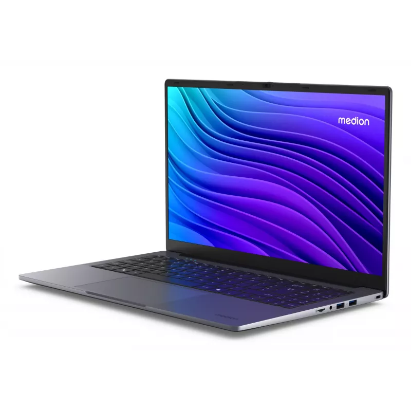 MEDION AKOYA E15223 Intel® N N100 nešiojamasis kompiuteris 39,6 cm (15,6 col.) Full HD 4 GB LPDDR5-SDRAM 128 GB Flash Wi-Fi 5 (802.11ac) Windows 11 Home S režimu US English Pilka