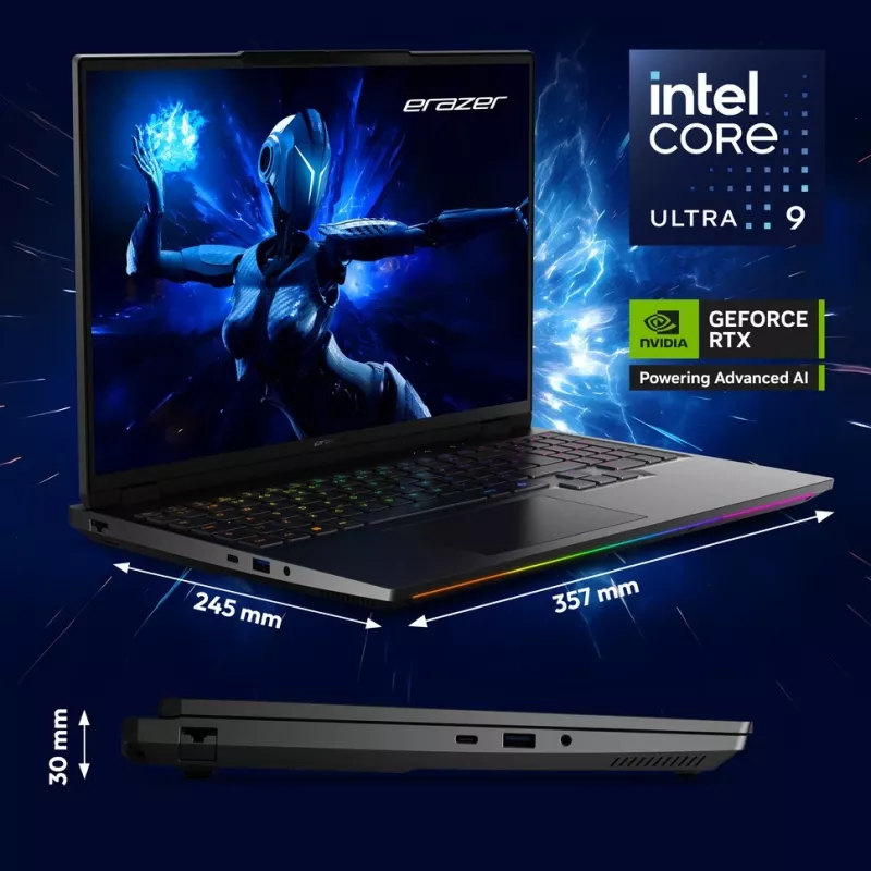 Laptop Erazer Beast 16 X1 16 colių Intel Core Ultra 9 275HX 32GB 2TB NVIDIA RTX 5090 Windows 11