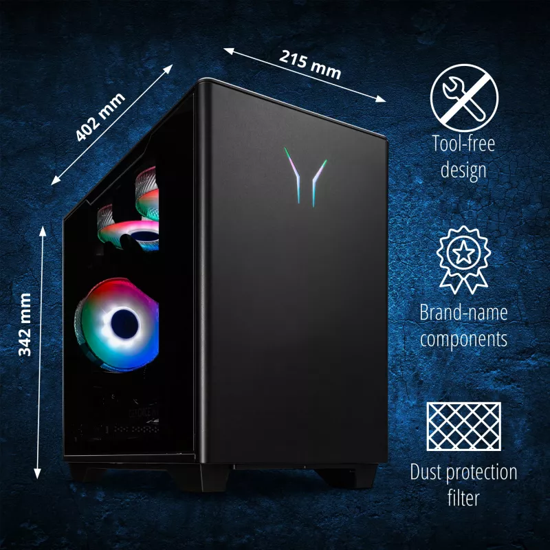 ERAZER Bandit P20 MD35462 Intel Core Ultra 7 265F 32 GB DDR5-SDRAM 1 TB SSD NVIDIA GeForce RTX 5070 Windows 11 Tower kompiuteris juodas