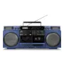 MEDION LIFE P66538 20 W mėlyna kompaktinė garso sistema — 20 W RMS, 2 krypčių garsiakalbiai, DAB+/PLL, Bluetooth 10 m, priekinio įkrovimo diskas