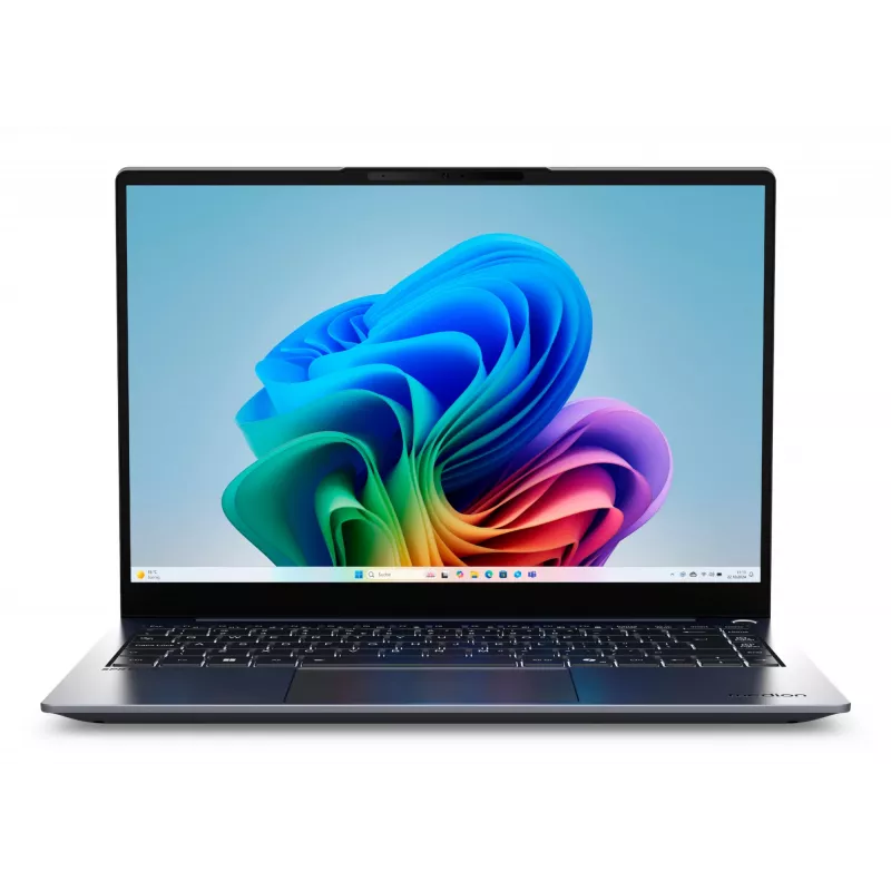 MEDION SPRCHRGD 14 S2 Copilot+ PC nešiojamasis kompiuteris su Intel Core Ultra 5 228V procesoriumi, 35,6 cm (14 colių) WQXGA+, 32 GB LPDDR5x-SDRAM, 512 GB SSD, Wi-Fi 7 (802.11be), Windows 11 Home, juodas