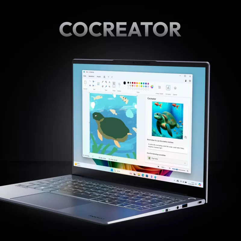 MEDION SPRCHRGD 14 S2 Copilot+ PC nešiojamasis kompiuteris su Intel Core Ultra 5 228V procesoriumi, 35,6 cm (14 colių) WQXGA+, 32 GB LPDDR5x-SDRAM, 512 GB SSD, Wi-Fi 7 (802.11be), Windows 11 Home, juodas