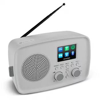 Internetinis radijas MEDION 50078819 — DAB+/FM, Wi‑Fi (802.11a/b/g), 5 W RMS, 2,4 col. TFT ekranas, pilkas, Spotify palaikymas