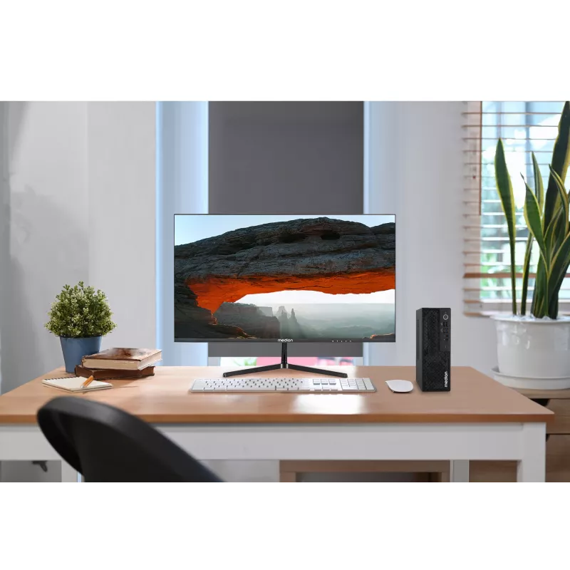 Mini kompiuteris MEDION PICOWORX T80III MD340020 — Intel Core Ultra 5 226V, 16 GB DDR5, 512 GB SSD, Intel Arc 130V, Windows 11 Home, juodas