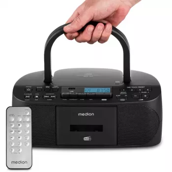 Asmeninis radijas MEDION 50079328 — DAB+/FM/PLL tiuneris, 6 W RMS, LCD, Bluetooth 10 m, 3,5 mm jungtis