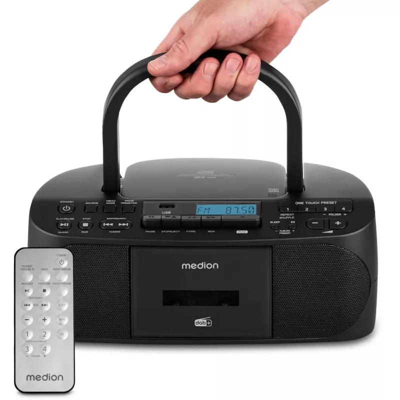 Asmeninis radijas MEDION 50079328 — DAB+/FM/PLL tiuneris, 6 W RMS, LCD, Bluetooth 10 m, 3,5 mm jungtis