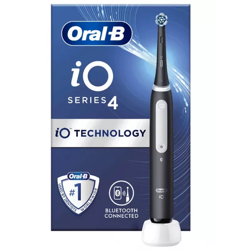 Oral-B iO 4 suaugusiųjų rotacinis dantų šepetėlis juodas