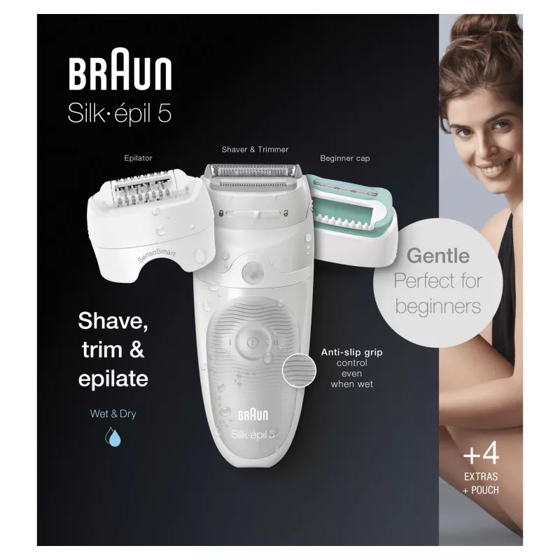 Braun Silk-épil 5 81770430 epiliatorius 28 pincetai Balta