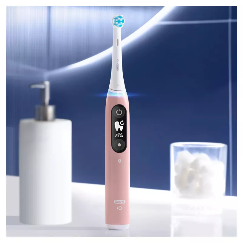 Oral-B iO 6S suaugusiems vibracinis dantų šepetėlis rožinis, baltas