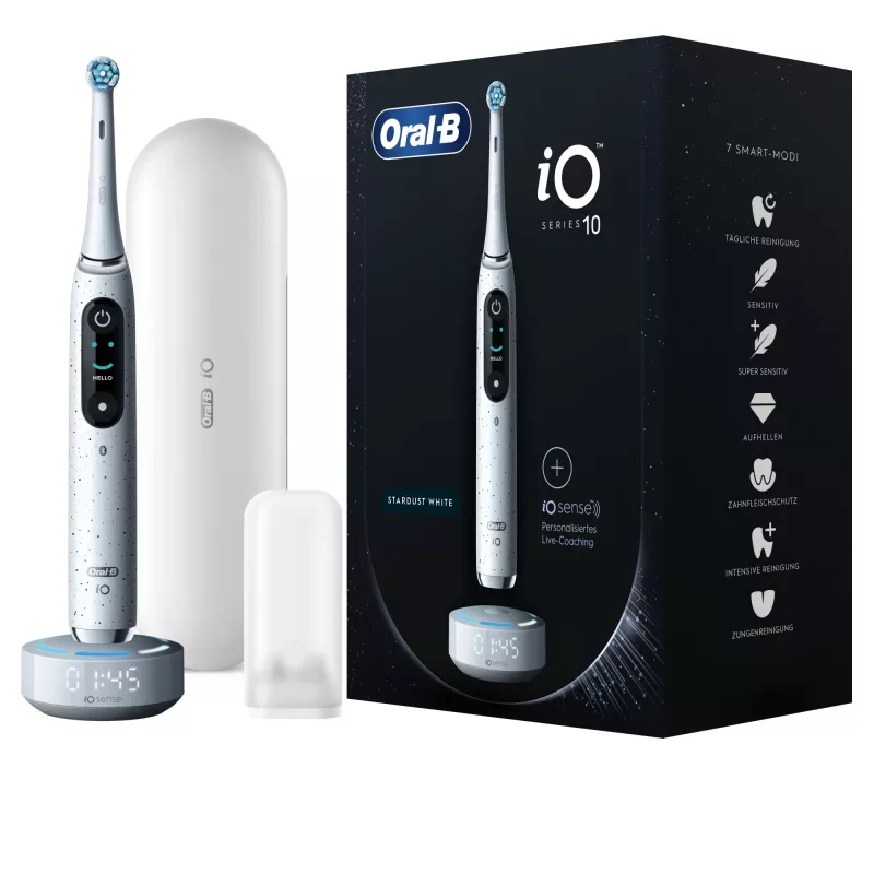 Oral-B iO Series 10 suaugusiųjų rotacinis-osciliuojantis dantų šepetėlis baltas