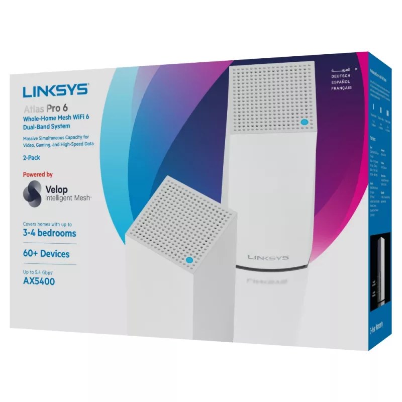 Linksys AX5400 viso namo tinklinis WiFi 6 dviejų juostų sistema, 2 vnt.