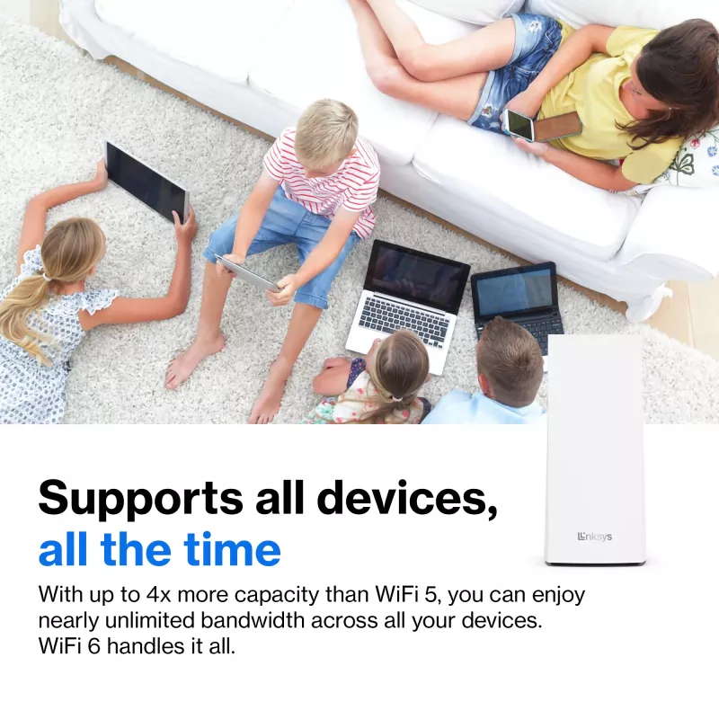 Linksys AX5400 viso namo tinklinis WiFi 6 dviejų juostų sistema, 2 vnt.