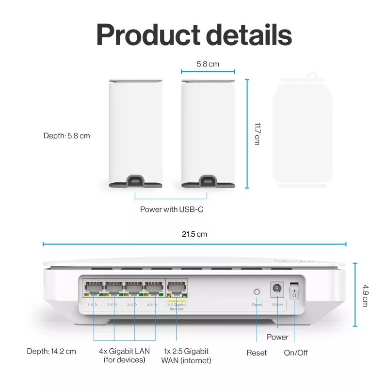 Linksys Velop Micro 6 Mesh System – Dual-Band WiFi 6 AX3000 (3 vnt.)