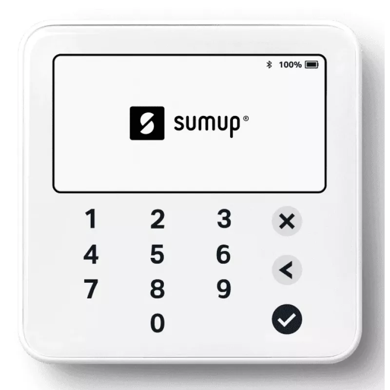 SumUp Solo Lite išmanusis kortelių skaitytuvas Baterija Bluetooth Balta