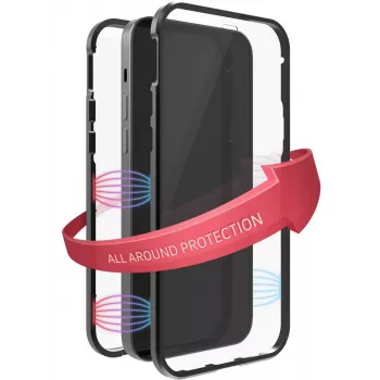 Hama 360° stiklinis mobiliojo telefono dėklas 15,5 cm (6,1 colio) dangtelis juodas, permatomas