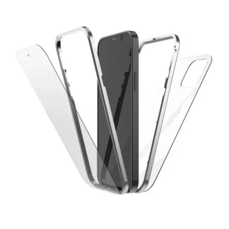 Hama 360° Glass mobiliojo telefono dėklas 15,5 cm (6,1 colio) Dangtelis Sidabrinis, permatomas