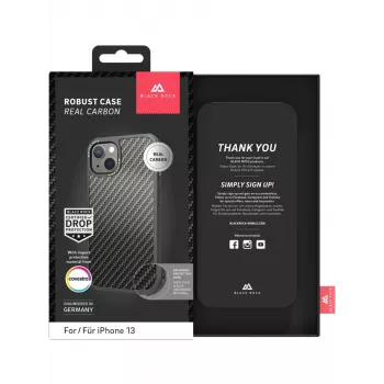 Hama Robust Real Carbon mobiliojo telefono dėklas 15,5 cm (6,1 colio) Dangtelis Juodas