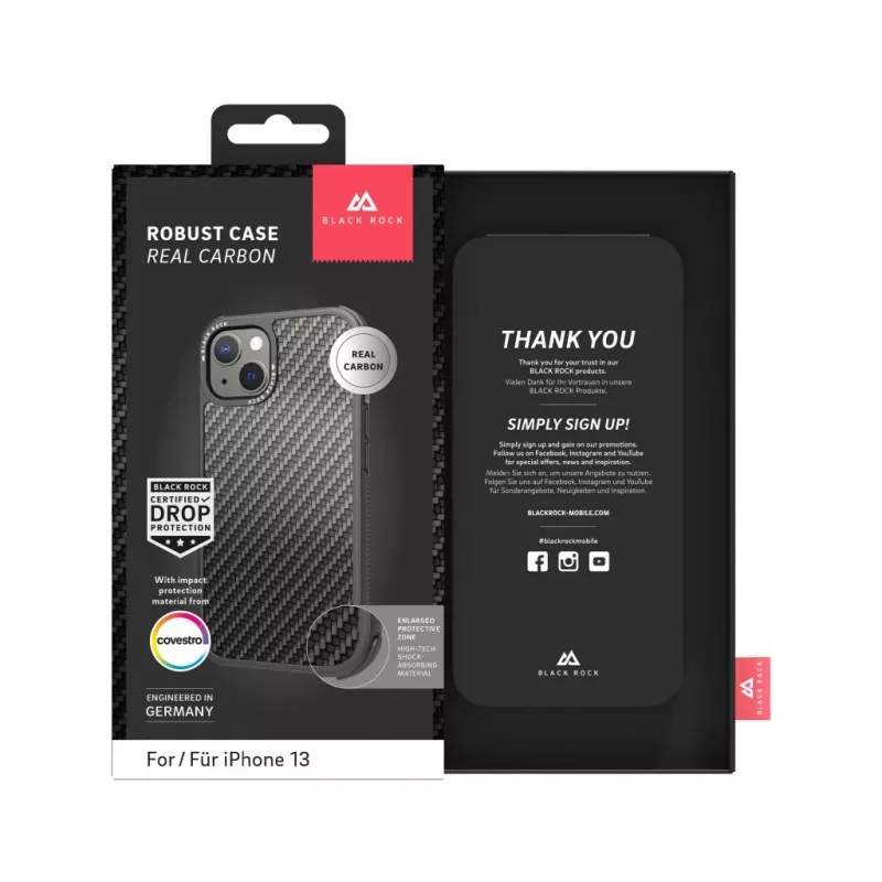 Hama Robust Real Carbon mobiliojo telefono dėklas 15,5 cm (6,1 colio) Dangtelis Juodas