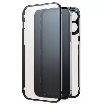 Hama 360° stiklinis mobiliojo telefono dėklas, juodas, skirtas iPhone 15 Pro Max 6,7 colio