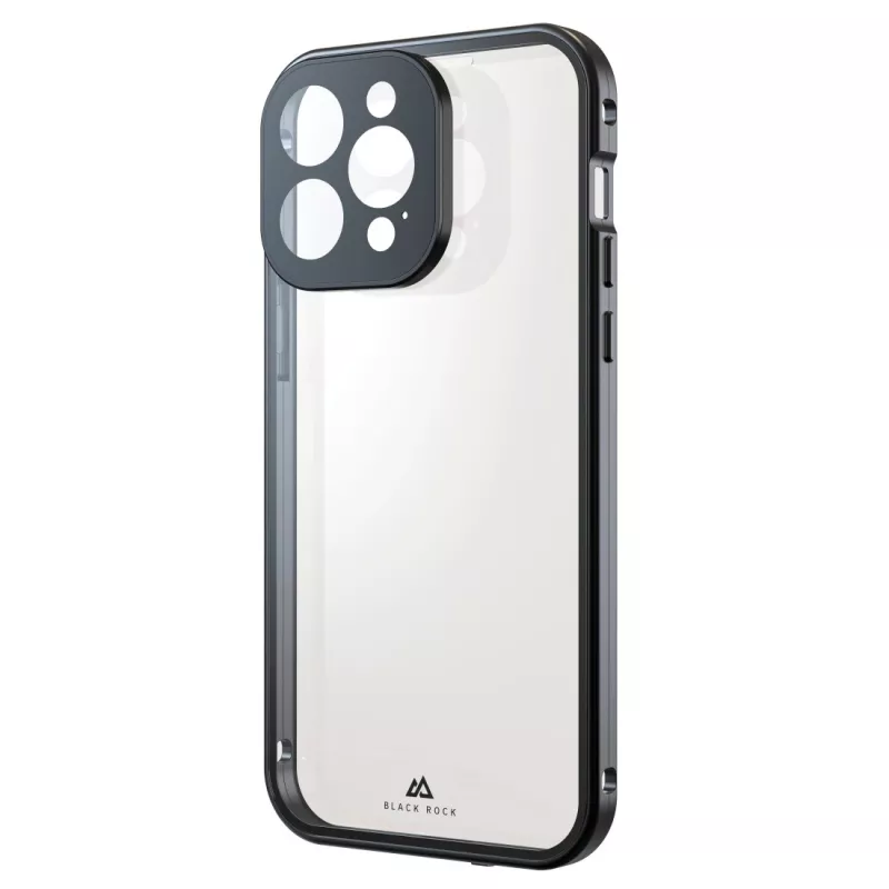 Hama 360° stiklinis mobiliojo telefono dėklas, juodas, skirtas iPhone 15 Pro Max 6,7 colio