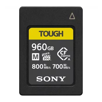 CFexpress Type A atminties kortelė Sony CEA-M960T — 960 GB, skaitymas 800 MB/s, rašymas 700 MB/s, atspari dulkėms/smūgiams/drėgmei