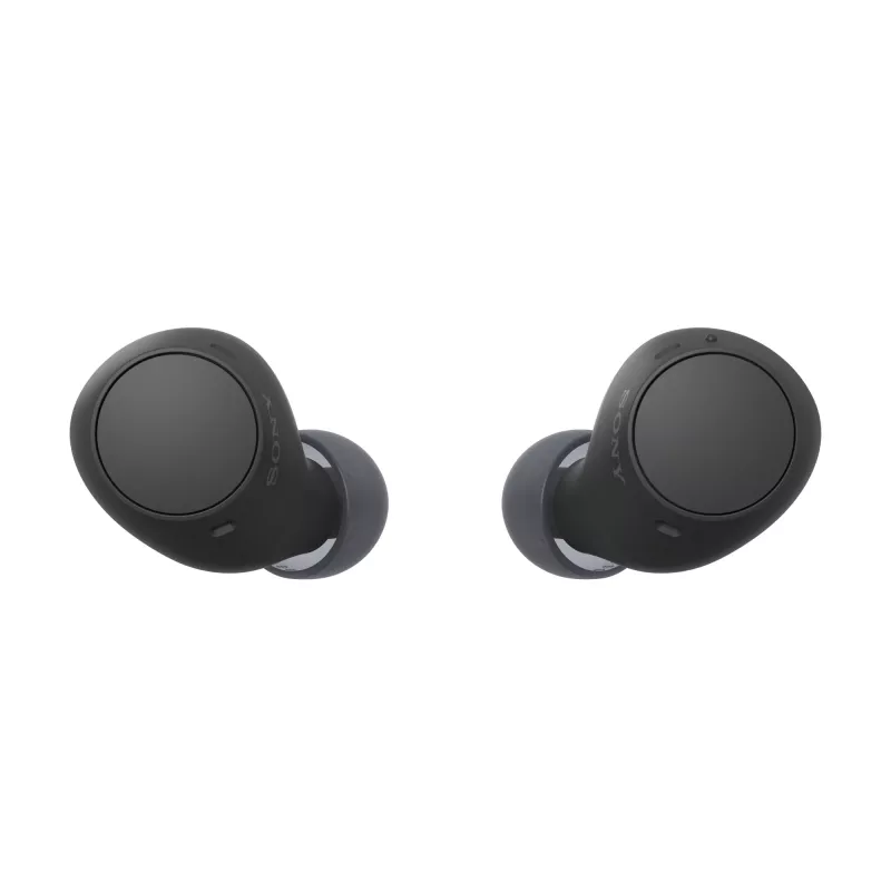 Ausinės Sony WF-C510 – belaidės į ausis įdedamos ausinės, Bluetooth 5.3, IPX4, 6 mm garsiakalbiai, 22 val. baterijos veikimo laikas (su dėklu) – juodos