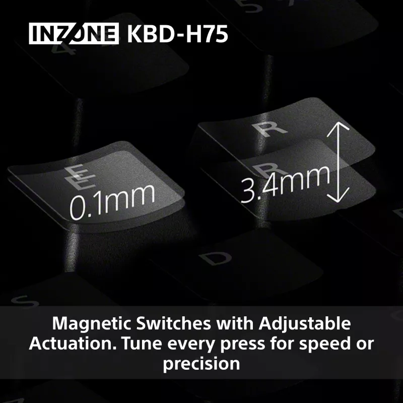 Klaviatūra Sony INZONE KBD-H75 75% laidinė USB magnetiniai-mechaniniai jungikliai QWERTY US International RGB juoda
