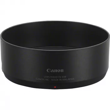 Objektyvo gaubtas Canon ES-65B, skirtas RF50mm F1.8 STM — apvalus, juodas