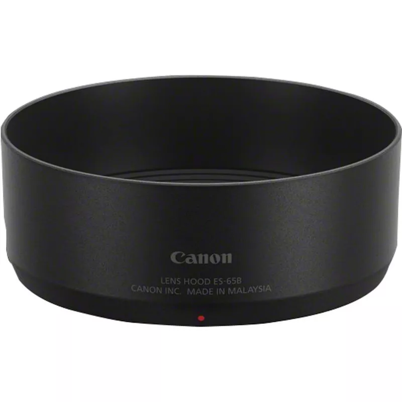 Objektyvo gaubtas Canon ES-65B, skirtas RF50mm F1.8 STM — apvalus, juodas