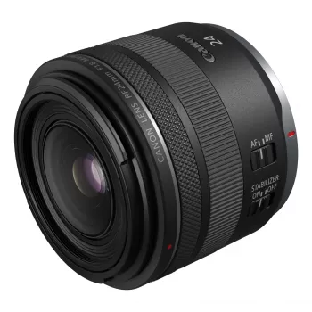 Canon plataus kampo RF 24 mm F1.8 Macro IS STM fotoaparato objektyvai, juodi