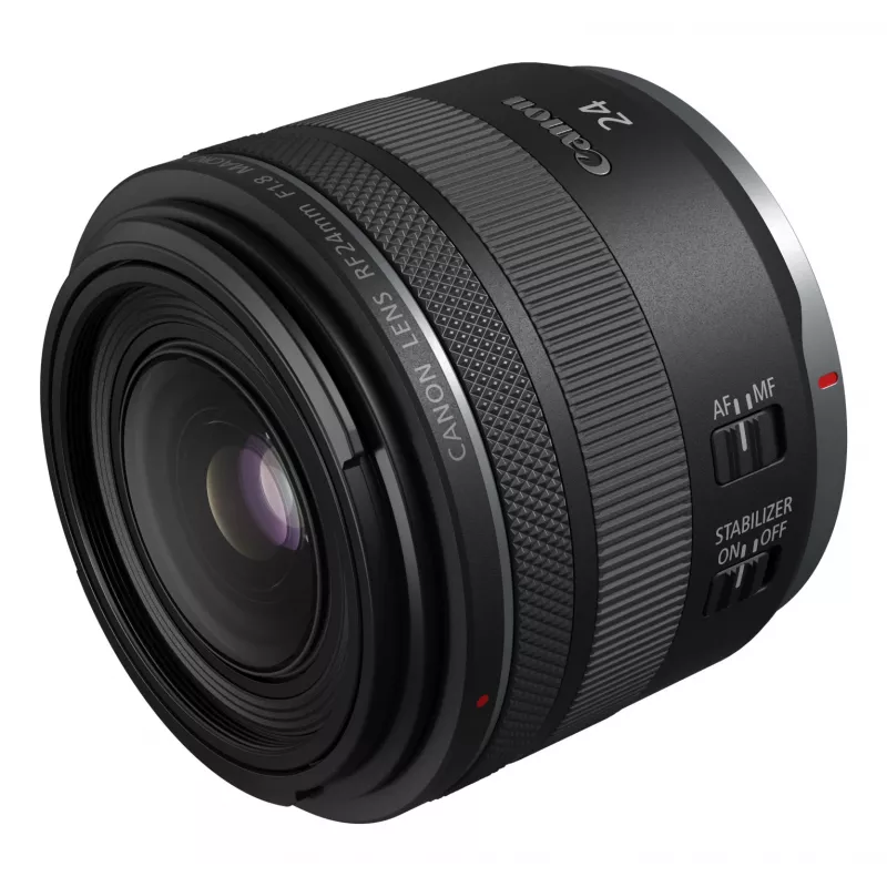 Canon plataus kampo RF 24 mm F1.8 Macro IS STM fotoaparato objektyvai, juodi