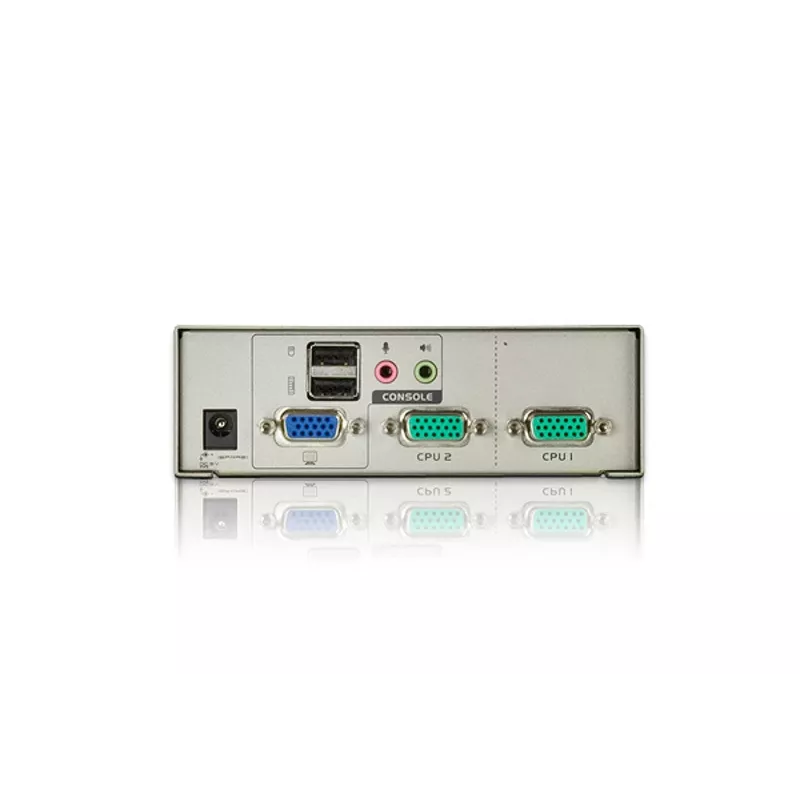 ATEN 2 prievadų USB VGA KVM jungiklis su garsu (KVM laidai komplekte), 2048 x 1536 pikseliai, QXGA, 0,142 W, pilkas