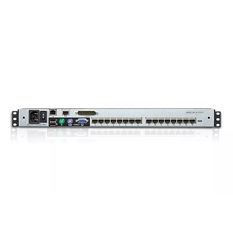 ATEN 16 prievadų 19 colių LCD Cat5e/6 KVM per IP jungiklis (dvigubas bėgis)