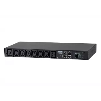 ATEN 32A 8 lizdų 1U matuojamas eco PDU, matuojamas, 1U, juodas, LCD, 8 kintamosios srovės lizdai, C13 jungtis, C19 jungtis